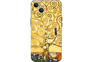 Berkin Arts Funda de Silicona Compatible con iPhone 14 Funda con Protector de Pantalla Estética Kaki Elegante floreciente (Gustav Klimt-Árbol de la Vida)