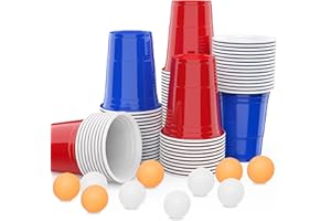 ‎MOZOOSON MOZOOSON Becher 16 oz/ 473ml 100 Stück, Partybecher Wiederverwendbar Plastik Becher für Camping, Weihnachten, Geburtstag, Hochzeit und Partys