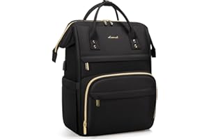 LOVEVOOK Sac à Dos pour Ordinateur 14 15.6 17 Pouces, Sac Ados Femme Imperméable, Sac a Dos PC Portable élégant avec Port de Chargement USB, pour Collège Affaires