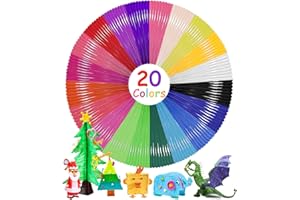 Bixury Filament do drukarki 3D PLA 1,75 mm do drukarki 3D, opakowanie uzupełniające z 20 kolorami filamentu do drukarki 3D, każdy filament o długości 10 m, całkowita długość 200 m, materiały do druku