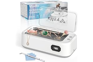 VYZLIX Ultraschallreinigungsgerät, 640ml Brillenreinigungsgerät Mit 5 Modi, 49000hz Ultraschallreiniger, 40W Ultraschallreinigungsgerät Brille für Ringe, Münzen, Zahnersatz, Mit Pinzette Brillenputztuch
