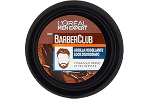 L'OREAL PARIS L'Oréal Paris Men Expert Crema Barber Club, Argilla Modellante Effetto Matt e Rimodellabile per un Look Disordinato, per Capelli Corti, Medi e Lunghi, 75 ml, Confezione da 1