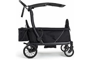 KETTLER Chariot pliant compact noir - plateau et porte-gobelet - pliable avec pare-soleil - peu encombrant - maniable - robuste - charge maximale 70 kg