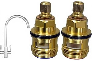 SEAWHISPER Ceramic Disc Cartridges Tap Valve Quarter Turn Gland 1/2 Spare Replacement 3308R for Franke Ascona Tap