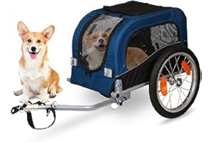 Hoclauho Hunde Fahrradanhänger, klappbar, Kinderanhänger Fahrrad, 20/30/40kg Kapazität, Komfortabel und Robust für Outdoor Aktivitäten
