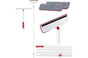 ‎MYIOSUS Myiosus Fensterwischer 2er Set, 2 in 1 Fensterabzieher mit 180cm Teleskopstange, Auto Fensterputzer, Drehbar Wischergelenk, Fenster Wischer für Hohe Fenster im Innen- und Außenbereich