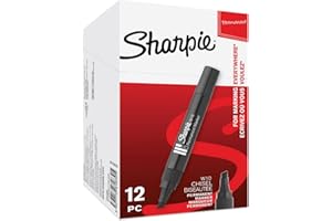 Sharpie W10 markery permanentne | końcówka dłuta | czarny atrament | 12 sztuk