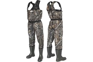 FORTMEN Wathose Neopren 5mm Herren Anglerhose mit Eva Stiefel Gr 41-47 wasserdichte Watthosen Fischer Teich Männger Angel Watstiefel Hose