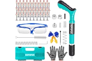 SOFOFUX Manual Mini Nail Gun Kit with 150Pcs Nails, 5 Gears Adjustable Manual Air Nailer, Concrete Nail Gun for Ceiling/Wire Hider/Fixture Install Nail Shooting Machine Fastener Tools (Green)