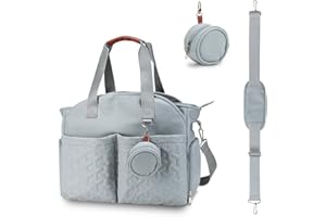 SONARIN Multifunzionale Elegante Borsa Fasciatoio per Neonato,Grande Capacità Impermeabile Borsa Cambio Borsa a Tracolla Portatile Borsa per Pannolini da Viaggio con Borsa Ciuccio(Azzurro)