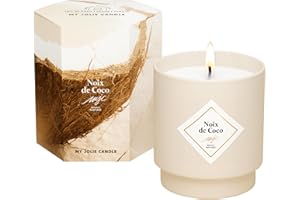 MY JOLIE CANDLE - Bougie Parfumée Noix de Coco - Cadeau Femme Maman Ado - Cire 100% Naturelle Végétale - Parfum Français - Mèche Coton - Combustion 45h