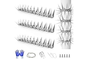 FATMASS Anti-Pigeon,Bird,Cat Deterrent Spikes,4m Squirrel Proof for Bird Feeder,Gardens, Fence,Gutter,Balcony,Fox Repellent.Interwoven Thorns - Optimal Protection