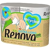 Renova Renova Recycled Kitchen Rolls, 2 Recycled Rolls Wrapped in Paper, Equivalent to 5 Standard Rolls, Plastic Free, FSC an