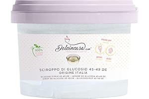 DOLCINCASA.COM Dolcincasa-com Jarabe de Glucosa para Helados Dulces Postres 45-49 Dextrosa Equivalente Sustituto de Azúcar Rico en Maltosa Líquido Purificado Paquete de 500 gramos