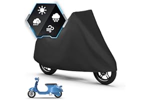 ‎WALSER Motorrad Abdeckplane All Weather S, 100% wasserdichte Outdoor Motorrad Plane, Vespa Abdeckplane Ganz-Jahres-Schutz Zubehör Plane schwarz 185x90x110 cm