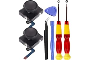 OSELEE Analog 3D Joy con Joystick Replacement Thumb Stick for Nintendo Switch, Compatiable with Left/Right Joycon Controller Repair tools, 2PCS Joysticks Tri-Wing & Cross Screwdriver Tool + Pry Tools