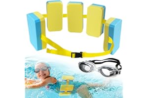 KIKVTER Cintura da Nuoto per Bambini, Cintura da Nuoto con 5 Galleggianti, Cintura da Nuoto Regolabile in Schiuma per Bambini, Cintura di Galleggiamento Allenamento per Bambini e Adulti