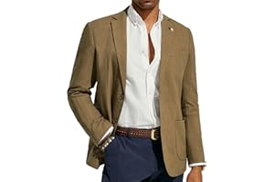 PJ PAUL JONES Chaqueta de vestir para hombre, de lino, moderna, informal, deportiva, corte regular, 2 botones, para negocios