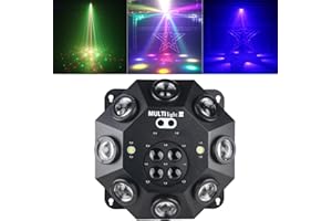 METYONLASER Lumière principale mobile, 150 W RGBW 4 en 1 LED lumières de scène DJ, lumières DJ avec rotation infinie et activation du son pour fête DJ de mariage et Live House