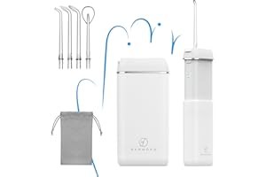 SYNHOPE Idropulsore Dentale Portatile (Mini Cordless) Irrigatore Dentale,Serbatoio dell'acqua retrattile / IPX8 Impermeabile / 3 Modalità Water Flosser,Adatto a Viaggio e A casa Professionale Orale Irrigator