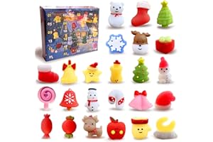 MINXIN Calendrier de l'avent 2025, Mochi Squishy Anti-Stress Toys, Compte à Rebours Noël, pour Enfants de 2 3 à 9 Ans, Jouet Cadeau/Cadeaux de Noël Spéciaux pour Enfants Garçons Filles,