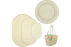 ‎YAYATTY Yayatty Basket Floors for Crocheting, Natural Wood Basket Base, Hollow Crochet Basket Base for Making Knitting Crochet Yarn Storage Bag DIY Basket Weaving Accessories, Oval and Circle
