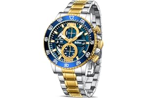 HANPOSH Mens Watches Chronograph Stainless Steel Watches for Men Waterproof Analog Quartz Watch Fashion Casual Business with Date Designer Wrist Watches