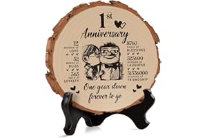 EINANMUT 1st Anniversary Wedding Gifts for Wife/Girlfriend/Her - Couples Gifts Wooden Decoration, Paper/First/One Year Wedding Anniversary Presents for Boyfriend/Husband/Him