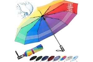 ‎INAWARM inaWarm Regenschirm Sturmfest Automatik, Regenschirm Herren Damen Windfest mit 210 Teflon-Beschichtung 10 Fiberglasrippen und 107cm Breiter, Taschenschirm Kompakt Robuster Faltbarer Groß Umbrella