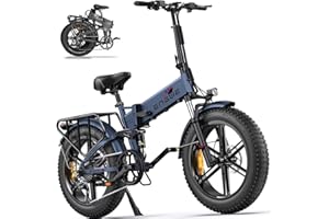 ENGWE MTB ENGWE ENGINE PRO Electric Bike Folding E-Bike for Adults, Electric Bicycle 48V 16Ah Battery, 8-Gears All -Terrain 20''*4.0 Fat Tire Electric Bicycle