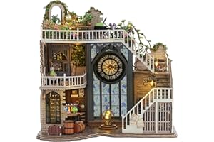 CUTEROOM Puppenhaus Miniatur mit Möbeln, DIY hölzernes Miniatur Haus Kit mit LED-Licht, Maßstab 1:32 Kreatives Geschenk Für Kinder Teen Geburtstagsgeschenk (Magic House)