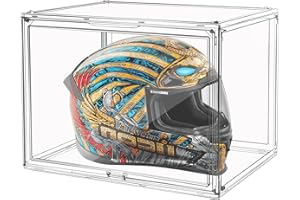 PANOONA Vetrina Trasparente,Vetrina Espositiva da Parete Contenitori per Casco per moto Esposizione Collezionismo, Vetrina per Pop Figure,Hanno Bisogno di Auto Assemblaggio,Grande (45x33x33cm)