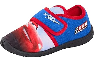 Disney Pantuflas de coche para niños, fáciles de sujetar, botas de iluminación para niños, zapatos de casa McQueen