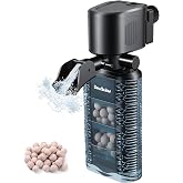 SOUSLOW Internal Filter for Aquarium, Equipped with Ceramic Biological Balls, Filter Sponges and Activated Carbon Cotton, Fil