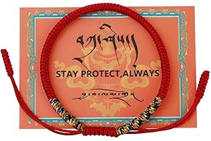 MYGLOAR Bracciale, braccialetto in tessuto rosso Kabbalah, protezione del bambino,uomini, donne, fortunato tibetano rosso fatto a mano, fortunato buddista