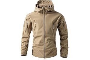 Duohropke Chaqueta softshell impermeable para hombre, chaqueta de trabajo, chaqueta de trabajo, chaqueta de invierno, cortavientos con capucha, para exterior, cálido, resistente al viento, impermeable