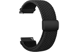 Wanme Gewebtes Nylon Uhrenarmbänder 20mm für Herren Damen, Nylon Elastische Uhrenarmband Schnellverschluss Armband, Neues Ersatzarmband mit Magnet Verstellbarer Anti Rutsch Schnalle