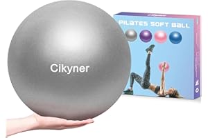 Cikyner Gymnastikball Klein, 23-25 cm Soft Pilates Ball mit aufblasbarem Strohhalm für Pilates, Yoga, Ganzkörpertraining, Verbesserung des Gleichgewichts zu Hause im Fitnessstudio und im Büro