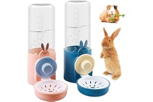 SUNOYA 2 Pièces Distributeur Eau pour Petits Animaux, 500ML Grande Capacité Automatique, Abreuvoir Suspendu Anti-Goutte pour Lapin, Hamster, Cochon d'Inde
