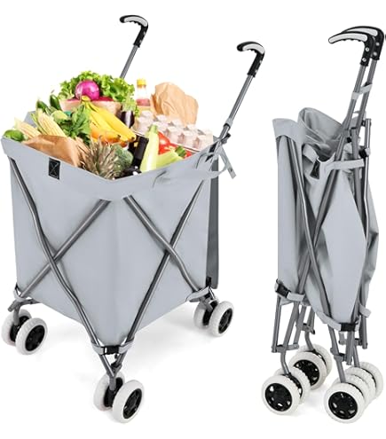 SereneLife Chariot De Courses - Caddie De Courses Pliable Avec