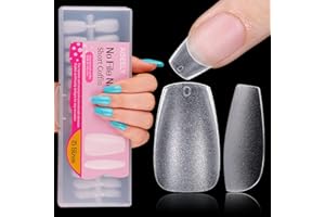 360 Pzs Uñas Postizas Transparentes de Gel, AISEELY Kit Uñas de Gel de Resina de Ataúd Cortas para Extensiones de Uñas, Puntas de Uñas Nail Tips para Salón y Uso Doméstico, 15 Tamaños Tips Uñas