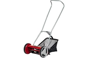 Einhell Tondeuse à gazon manuelle GC-HM 300 (jusqu’à 150 m², cylindre de coupe, 5 lames en acier, réglage de la hauteur de coupe sur 4 niveaux de 13 à 37 mm, bac de ramassage de 16 litres)