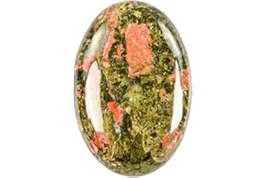 GEMMYDREAM 2.4'' Unakite Healing Crystals Palm Stone Worry Stone, Natural Polished Stone for Massage, Reiki, Stress Relief, and Balancing Meditation Accessories