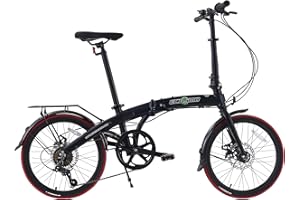 ECOSMO 20" Lightweight Alloy Folding City Bicycle Bike, 12kg, Made with 7 SP SHIMANO Gears, Small fold up size - 20AF09