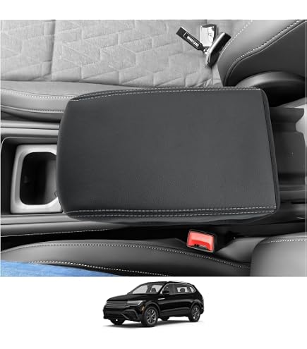 GAFAT Tapis Antidérapants En Caoutchouc Compatible VW Tiguan MK2 2016-2023 & Seat Tarraco 2019-2023 - Console Centrale, Accoudoir, Porte-Gobelet (Blanc)