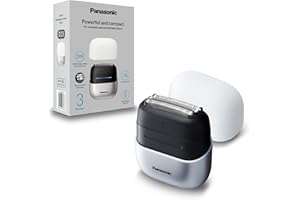 Panasonic ES-ACM3BW503 Serie 700 Rasoio Compatto a 3 Lame, Rasoio Elettrico Wet & Dry per Uomo, Sensore per la Barba, Impermeabile IPX7, Ricarica USB-C, Adattatore di Alimentazione USB AC, Bianco