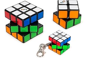 RUBIK'S Spin Master Rubik Il cubo, Family Pack 3x3 + 2x2 + 3x3 Portachiavi