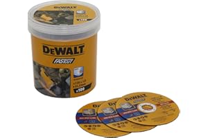 Dewalt High Performance tarcze tnące DT20540 (Ø 125 mm x 1,0 mm, typ 41 (płaskie), otwór 22,23 mm, do stali Inox, z tlenkiem glinu, do stosowania na szlifierkach kątowych, 100 sztuk w wiaderku)