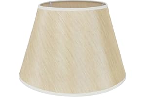 DULEE 12'' E27/E14 Screw Tela Pantalla de Lámpara de Pie Mesa y Lámpara de Noche,(Top)18cm x (Altura)20cm x (Fondo)30cm,Beige