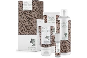 TEA TREE OIL AUSTRALIAN BODYCARE Australian Bodycare Face Kit - zestaw do twarzy | Głęboko oczyszcza skórę, i pomaga w pielęgnacji skóry trądzikowej, pryszczy i zaskórników | Z 100% Olejkiem z Drzewa Herbacianego